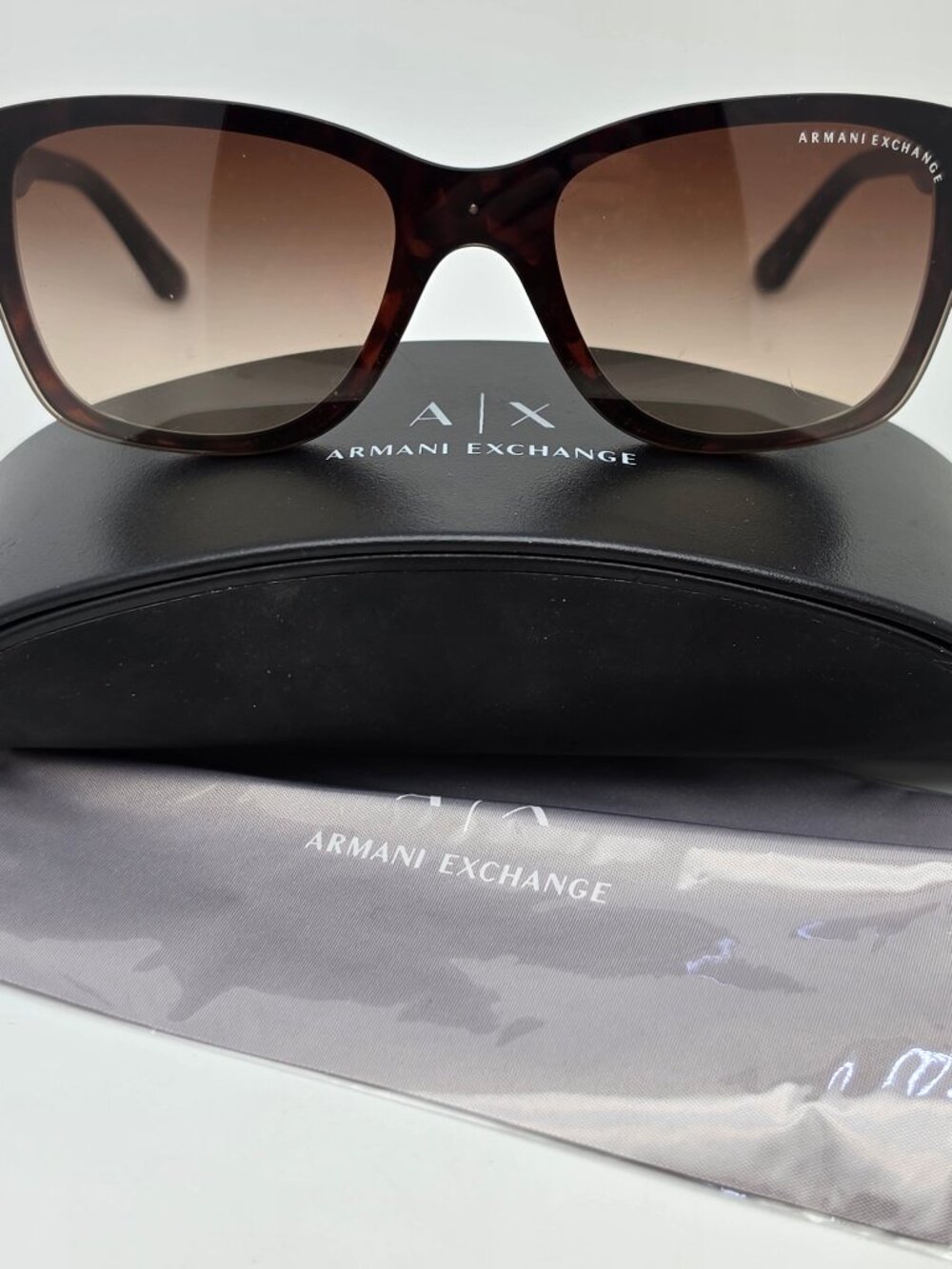 Armani Exchange AX4027S Tortoise Frame Brown Gradient Lens Shield Sunglasses